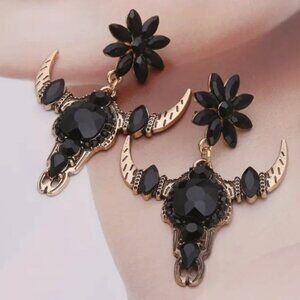 Gold Plated Bulls Head Earrings - NEW